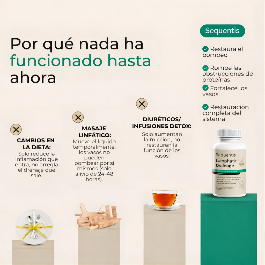 Nueva fórmula de máxima potencia - Cápsulas de drenaje linfático de Sequentis™
